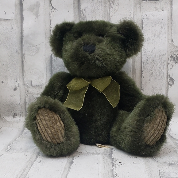 Vintage First and Main Avocado Plush Green Teddy Bear, 8" Seated - Picture 2 of 11